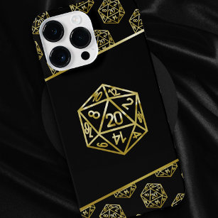 RPG Gold Pattern   Tabletop Role Player Dice iPhone 14 Pro Max Case