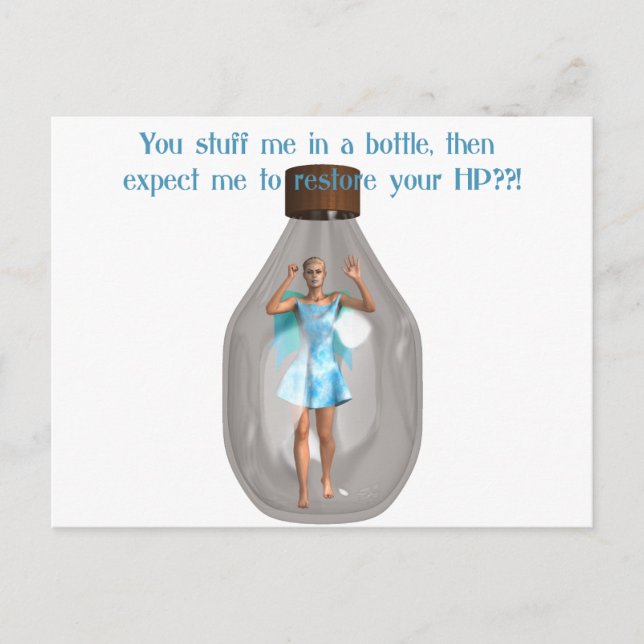 RPG Hit Point Fairy in Bottle Postcard (Front)