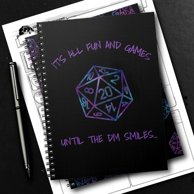 RPG Humour | Nebula Fun and Games Until DM Smiles Notebook (Creator Uploaded)