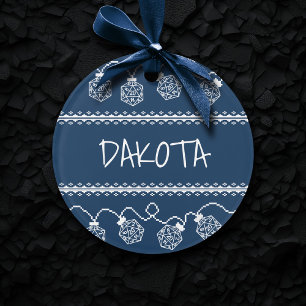 RPG Lights Blue   Fantasy Tabletop Gamer Dice Ornament