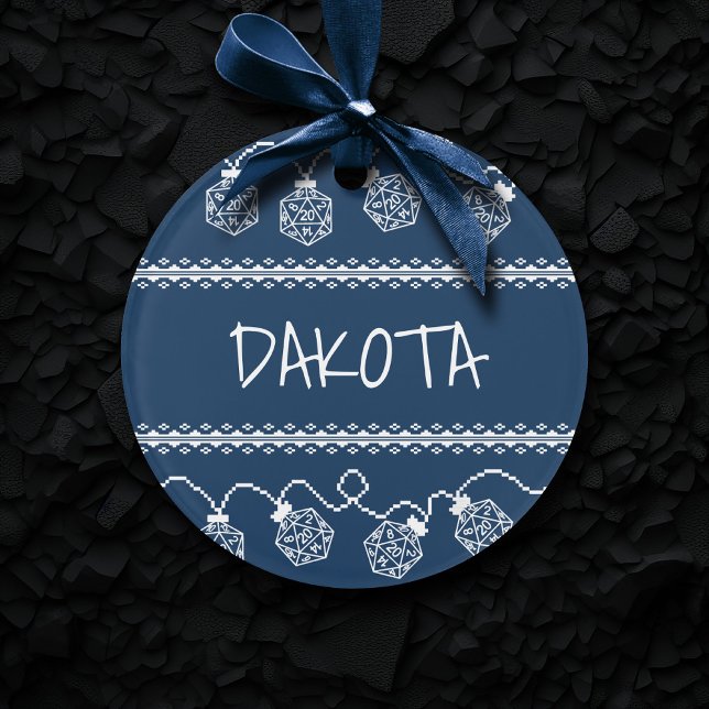 RPG Lights Blue | Fantasy Tabletop Gamer Dice Ornament (Creator Uploaded)