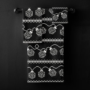 RPG Lights Classic Fantasy Tabletop Gamer Dice Bath Towel Set