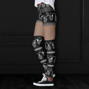RPG Lights Classic Retro Ugly Sweater Dark Skin Leggings