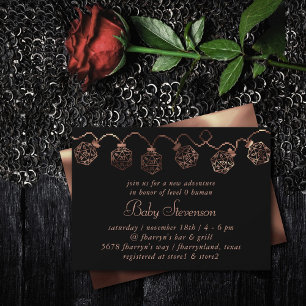 RPG Lights   Copper Fantasy Tabletop Gamer Dice Invitation