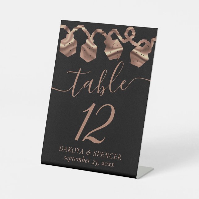 RPG Lights | Copper Fantasy Tabletop Gamer Dice Pedestal Sign (Front)