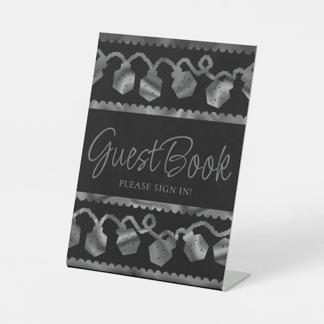 RPG Lights | Fantasy Tabletop Gamer Dice Custom Pedestal Sign (Front)