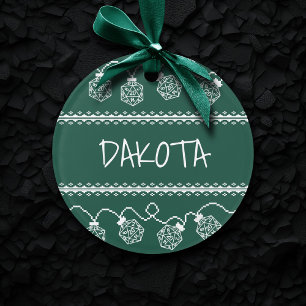 RPG Lights Green   Fantasy Tabletop Gamer Dice Ornament