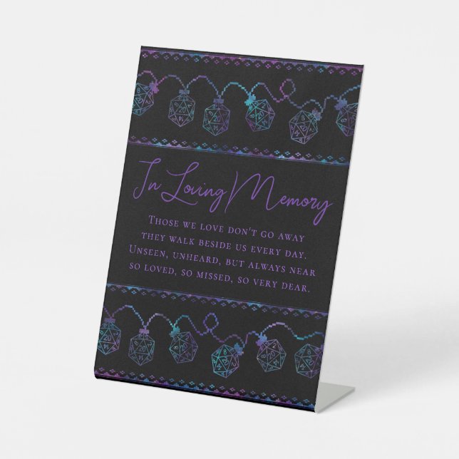 RPG Lights | Nebula Fantasy Tabletop Dice Memorial Pedestal Sign (Front)