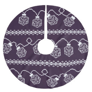 RPG Lights Purple   Fantasy Tabletop Gamer Dice Brushed Polyester Tree Skirt
