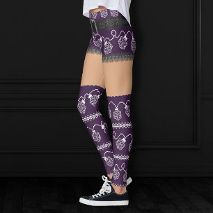 RPG Lights Purple   Retro Tabletop PnP Gamer Dice Leggings