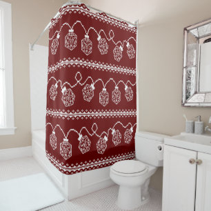 RPG Lights Red Fantasy Tabletop Retro Gamer Dice Shower Curtain