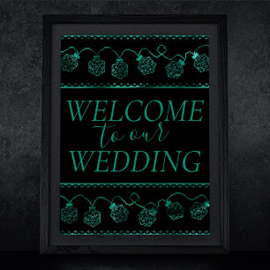 RPG Lights Teal Fantasy Tabletop Gamer Welcome Poster