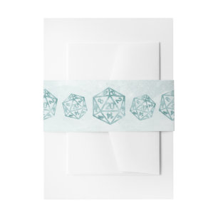 RPG Luxe Aqua Sheen Fantasy Tabletop Gamer Dice Invitation Belly Band