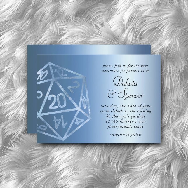 RPG Luxe | Blue Sheen Tabletop Role Player Dice Invitation (Creator Uploaded)