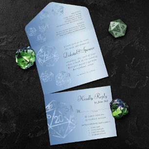 RPG Luxe Blue Sheen Tabletop Role Player Entree All In One Invitation