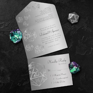 RPG Luxe   Fantasy Sheen Tabletop Retro Gamer Dice All In One Invitation