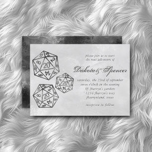 RPG Luxe   Fantasy Smoke Tabletop Retro Gamer Dice Invitation