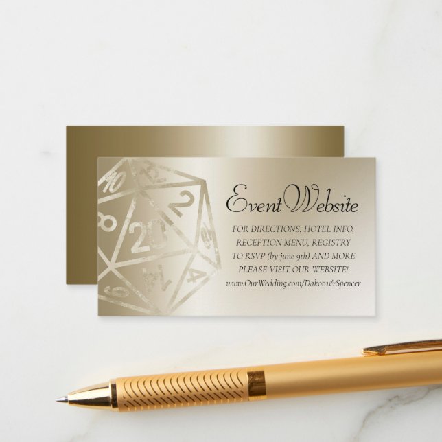 RPG Luxe | Gold Fantasy Tabletop Gamer Website Enclosure Card (Front/Back In Situ)