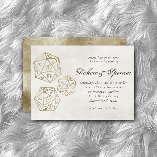 RPG Luxe | Gold Smoke Fantasy Tabletop Gamer Dice Invitation (Creator Uploaded)