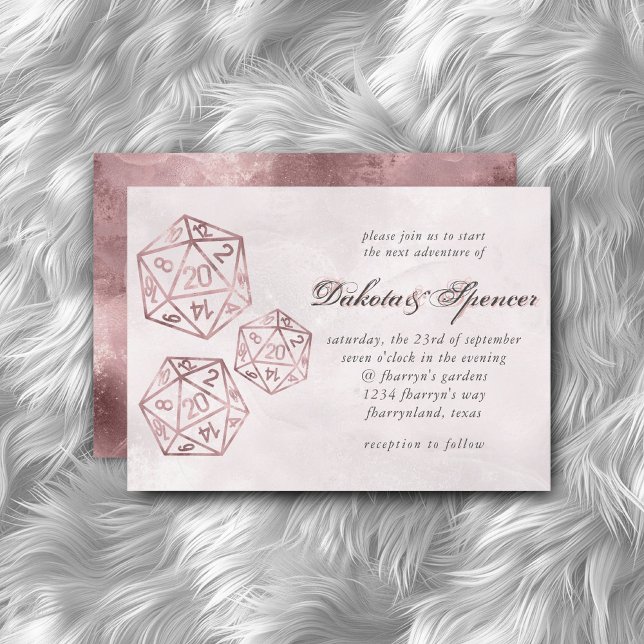 RPG Luxe | Mauve Smoke Fantasy Tabletop Gamer Dice Invitation (Creator Uploaded)