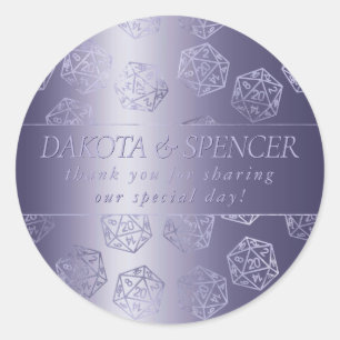 RPG Luxe   Purple Fantasy Tabletop Gamer Custom Classic Round Sticker