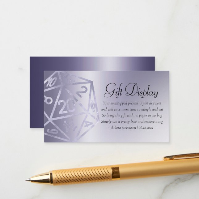 RPG Luxe | Purple Fantasy Tabletop Gamer Event Enclosure Card (Front/Back In Situ)