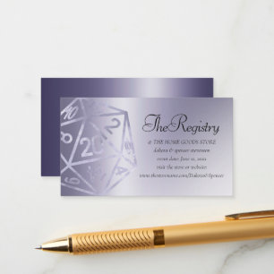 RPG Luxe   Purple Fantasy Tabletop Gamer Registry Enclosure Card