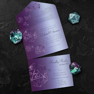 RPG Luxe Violet Sheen Tabletop Role Player Meal All In One Invitation
