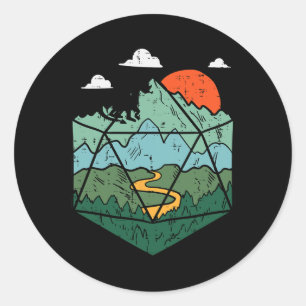 Rpg Mountain Gamer Men Boys Kids Youth Classic Round Sticker