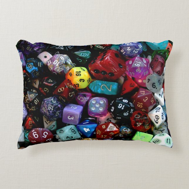 RPG Multi-sided Dice Decorative Cushion (Front)