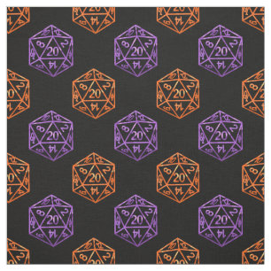 RPG Pattern   Halloween Purple and Orange Dice Fabric