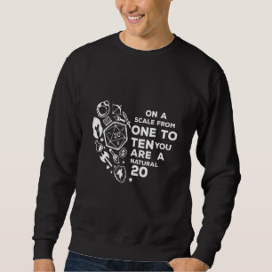 Rpg Role Play Idea Valentine's Day D20 Heart Shap Sweatshirt