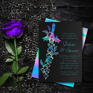 RPG Sword   Holo Sheen Fantasy Tabletop Gamer Dice Invitation