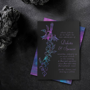 RPG Sword   Nebula Fantasy Tabletop Gamer Dice Invitation