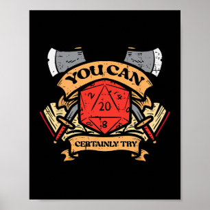 Rpg You Can Certainly Try Funny Gamer Men Boys Kid Poster