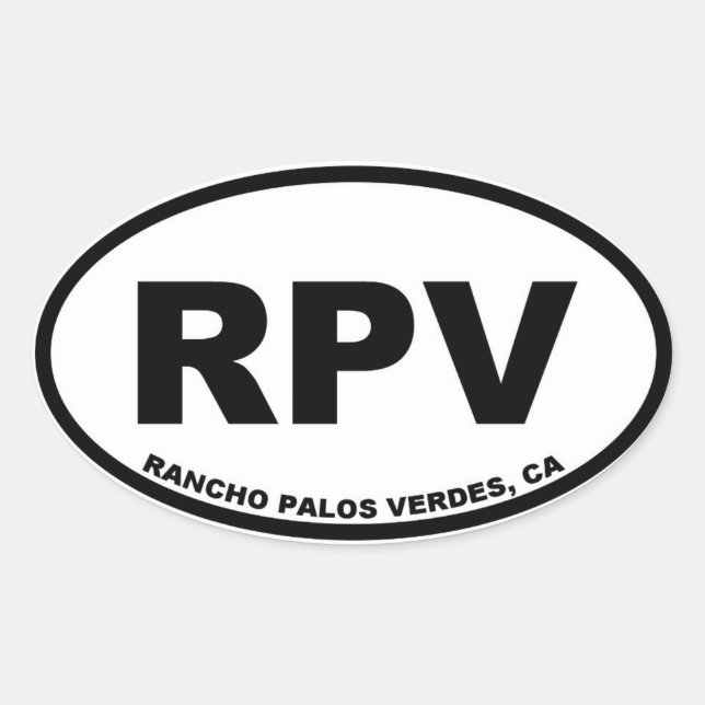 RPV Rancho Palos Verdes oval Sticker (Front)