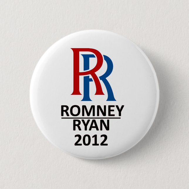 RR Romney Ryan '12 6 Cm Round Badge (Front)