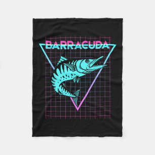 Rracuda Fish Fishing Aesthetic Retro Rracuda Fleece Blanket