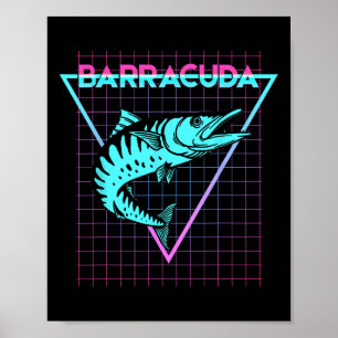 Rracuda Fish Fishing Aesthetic Retro Rracuda Poster