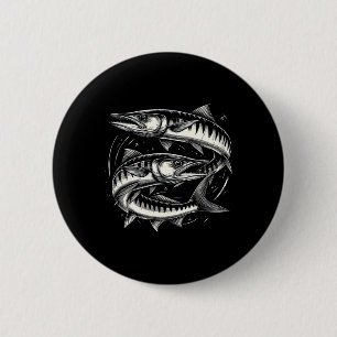 Rracuda Fish Graphic Art Design For Women And Men 6 Cm Round Badge