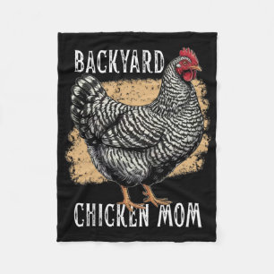 Rred Rock Chicken Mum Ckyard Plymouth Hen Vintage Fleece Blanket
