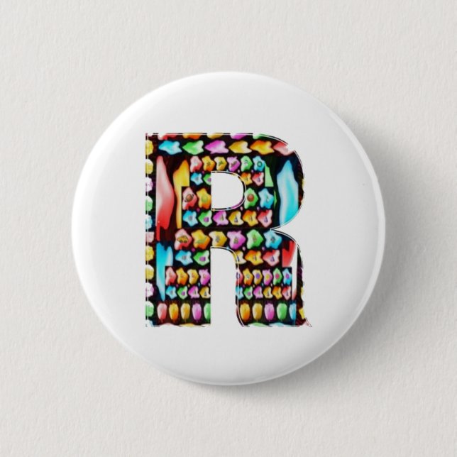 RRR ALPHAR ALPHABET 6 CM ROUND BADGE (Front)
