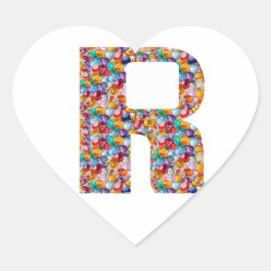 RRR Jewelled Art for ALPHA R : Great Gifts Heart Sticker