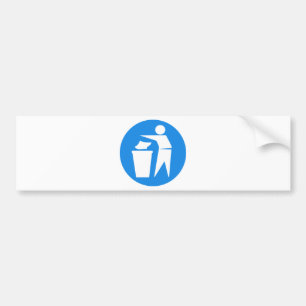 RRRE REDUCE REUSE RECYCLE GARBAGE LITTER TRASHCAN BUMPER STICKER