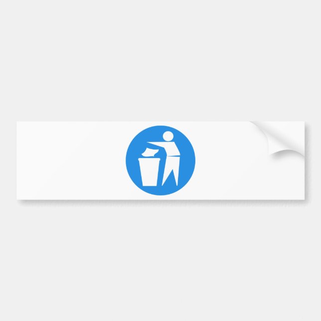 RRRE REDUCE REUSE RECYCLE GARBAGE LITTER TRASHCAN BUMPER STICKER (Front)