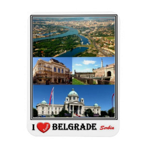 RS Serbia - Belgrade - I Love Mosaic - Magnet