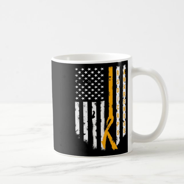 Rsd Crps Awareness American Flag Support Top Tee  Coffee Mug (Right)