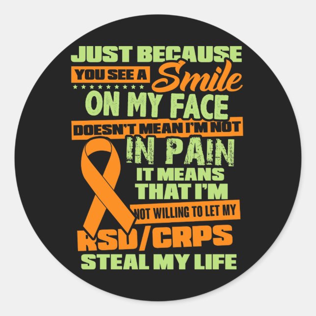 RSD CRPS Awareness Classic Round Sticker (Front)