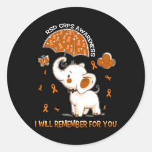 Rsd Crps Awareness Elephant 1  Classic Round Sticker