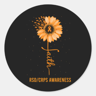 Rsd Crps Awareness Faith Daisy Flower Ribbon Classic Round Sticker